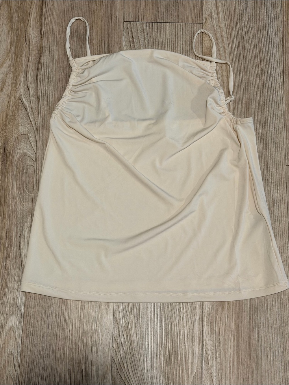 H&M Cream Mini Skirt with Spaghetti Straps